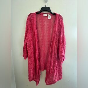 White Stag Bright Pink Open-Front Cardigan